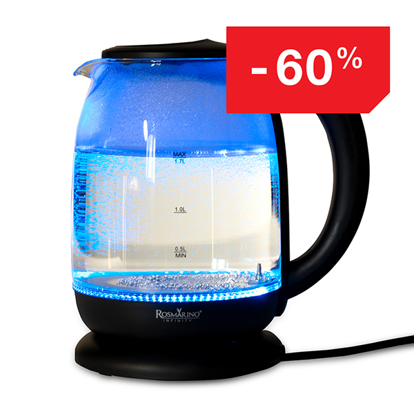 Stakleno kuhalo za vodu Rosmarino Infinity Led&Boil